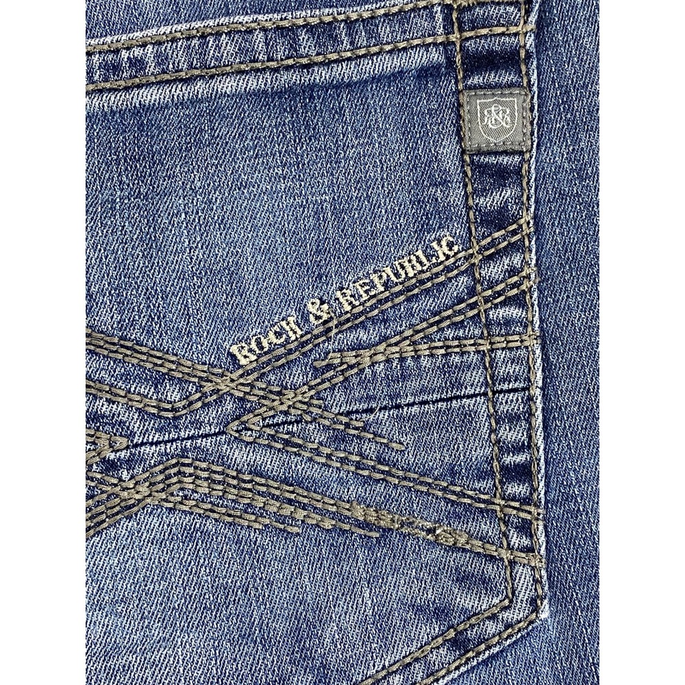 Rock Republic Straight Leg Blue Wash‎ Denim Jeans Mens Size 36x30